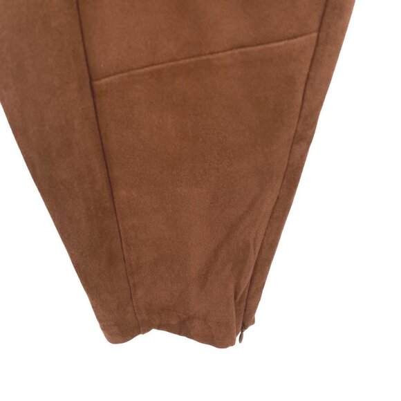 Sundance Catalog Pants Leggings Size 14‎ Faux Suede Ankle Zip Brown PT-1913 - Picture 6 of 9